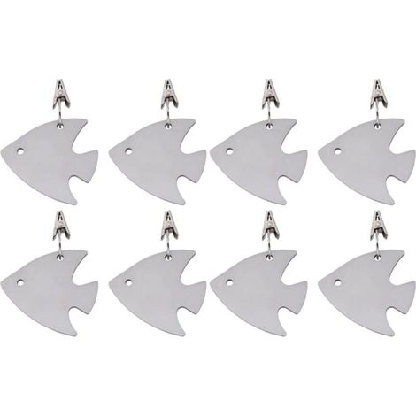 Bardusch-8 pendentifs nappe inox – clips décoratifs – support mariage – pince serre nappe – élégant/résistant (1/5)