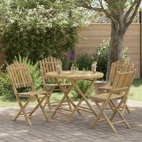 vidaXL Garden Chair 4 pcs Natural Bamboo