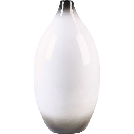 Jarrón decorativo blanco y negro 46 cm terracota elegante moderno Baeza (1/5)