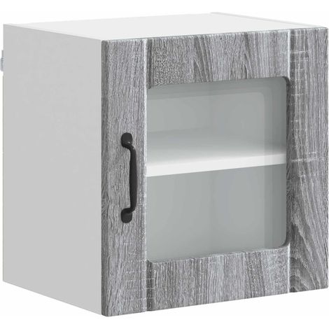 Maison Exclusive - Armario de vidrio para pared LUCCA Gris Sonoma