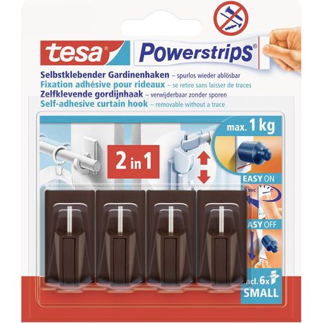 Tesa Vario crochets adhésifs marron 4 pièces (1/3)