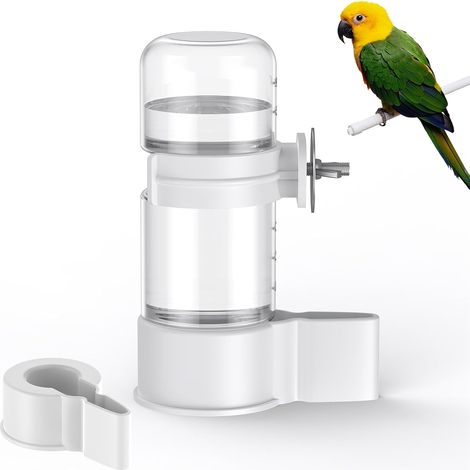 Distributeur d'eau Automatique pour Oiseaux, Abreuvoir en Plastique pour Cage à Oiseaux, Blanc, pour perruches, calopsittes, inséparables – Non adapté à l'alimentation (1/5)