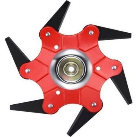 Lame pour Débroussailleuse, Lame à 6 Dents pour Végétation Haute & Dense, Acier Trempé de 3 mm d'Épaisseur, pour Stihl, Husqvarna, Mitox, Echo, Kawasaki et autres (1/4)