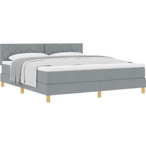 Maison Exclusive - Boxspringbett mit Kissen Hellgrau 180 x 200 cm (1/5)