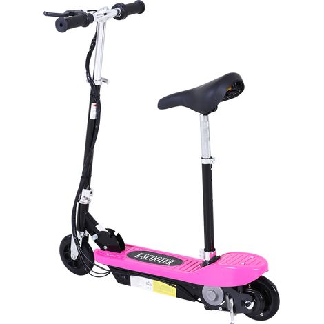 Powered Electric Scooter Ride--On, with Brakes, Adjustable Seat, Adjustable Handlebars, Pink (1/5)