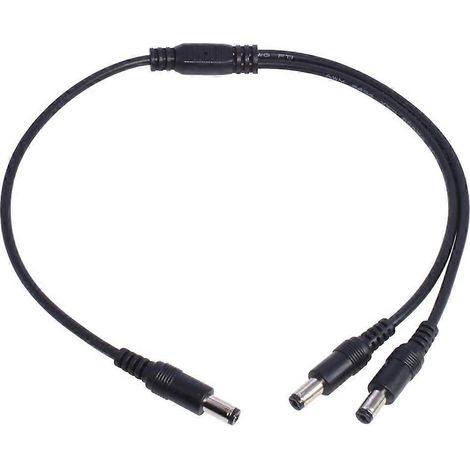 1 Stück Stromverteilerkabel (1 Stecker auf 2 Stecker, 5,5 mm x 2,1 mm)