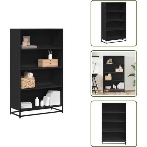 vidaXL Bibliothèque noir 80,5x35x139 cm bois d'ingénierie (1/5)