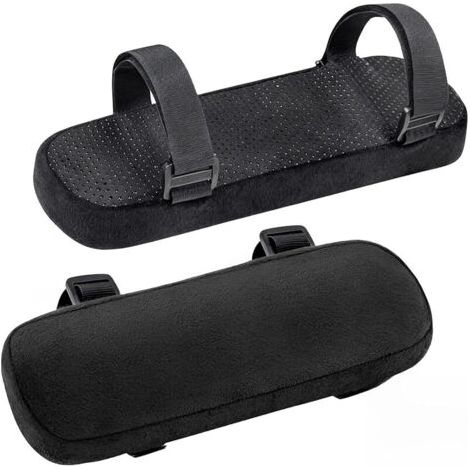 Pair 2 Pièces Coussin Rehausseur D'accoudoir, Housse Accoudoir Fauteuil, Protège-Accoudoirs Souple pour Chaise de Bureau et Gaming, Coussinets de Bras Ajustables pour Soulagement des Coudes (1/5)