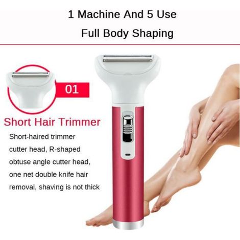 Rasoir électrique Femme, Kit de Finition 5 en 1, Rasoir Rechargeable USB (1/4)