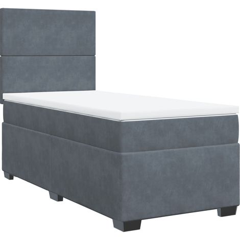 Maison Exclusive - Cama box spring con colchón terciopelo gris os (1/5)