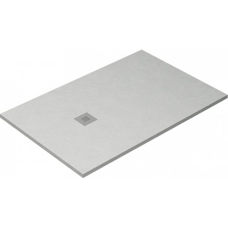 Plato de ducha Ardesia extraplano y antideslizante gel coat GRIS CEMENTO Valvula incluida 70X100 Ral 7037