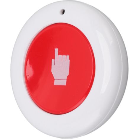 Télécommande sans fil compacte et intelligente, ronde, pour la maison, le couloir, le bureau ou le garage. 3 V CC, blanc et rouge. (1/5)