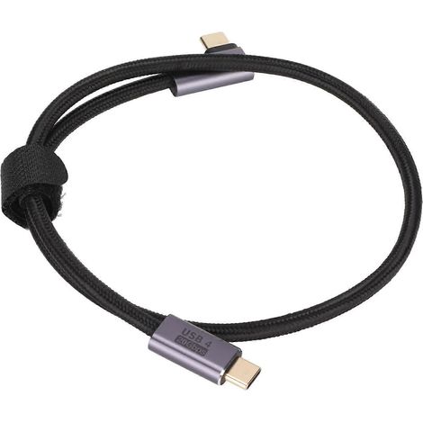 Câble de données coudé USB-C vers USB-C, charge rapide 100 W, résistant à l'usure, plaqué or, Plug and Play, pour ordinateurs portables, 50 cm / 19,7 pouces (1/5)