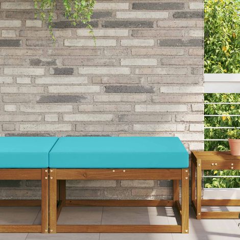 Coussin de canapé extérieur en polyester turquoise avec mousse 80 x 80 x 8 cm - PANGIVO (1/5)
