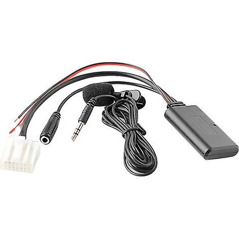 Adaptateur Bluetooth 5.0 pour voiture avec câble auxiliaire, microphone et fonction mains libres pour téléphone portable (compatible avec BMW 2, 3, 5, 6, MX5, RX8, CX7, Boris). (1/5)