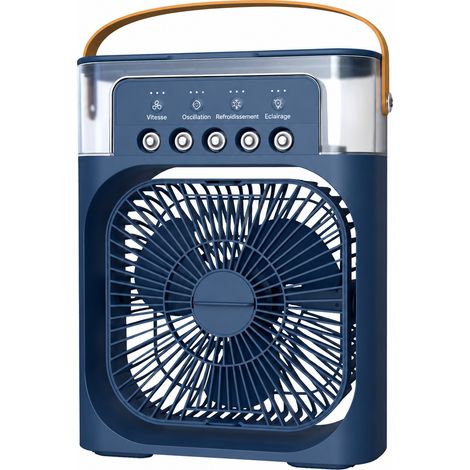 Mini ventilateur de bureau brumisateur 5 buses USB bleu 19 × 8 × 25,6 cm bleu 19 8 25.6 20 × 8,8 × 26 cm 560 g – Livraison gratuite