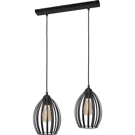 Helam DALI Plafonnier Barre Droite Noir 45cm