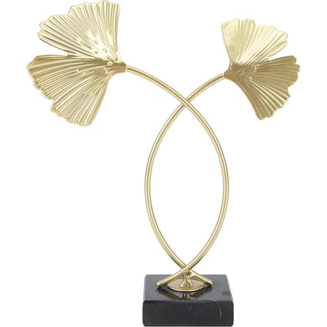 Metallskulptur-Lampe in Form eines Ginkgoblatts, luxuriöser nordischer Stil, handgefertigte Metalldekoration für Zuhause, Büro oder Wohnzimmer. (1/5)