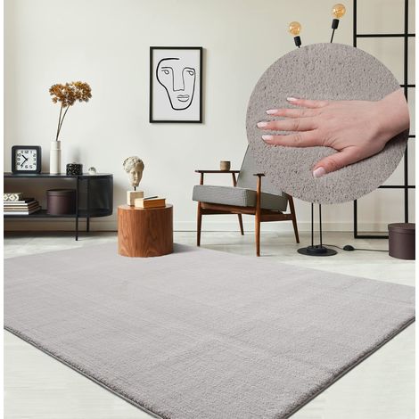 Tapis Moderne Moelleux à Poils Courts, antidérapant, Lavable Jusqu’à 30°C, Super Doux, Aspect Fourrure, pour Salon et Chambre, décoratif, Sable, 200 x 280 cm (1/5)