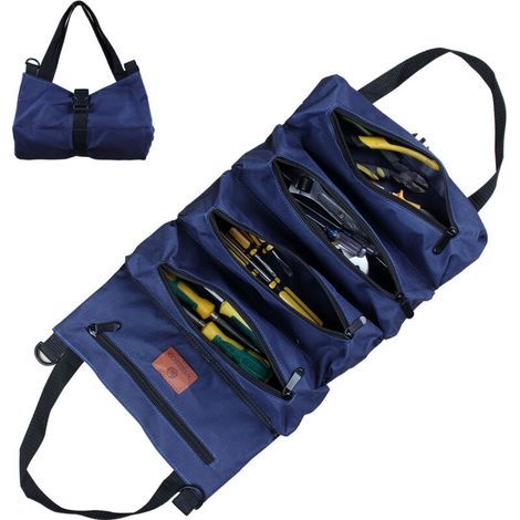 Oxford Cloth Tool Kit, Electrical Work Kit, Tool Bag, Car-mounted Hanging Hardware Tool Kit,Blue