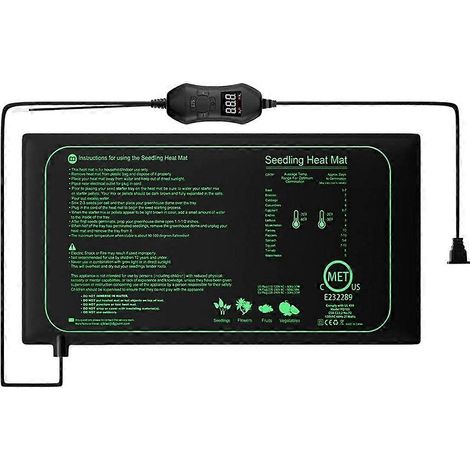 Tapis chauffant pour semis de 50 W avec thermostat, plage de température réglable de 5 °C à 42 °C, compatible avec la croissance des plantes (1/5)