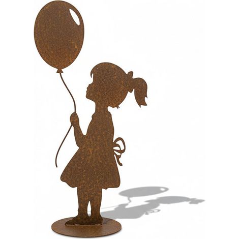 Silhouette petite fille ballon 23x11x46cm