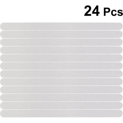 Bande Autocollante Antidérapante - 24pcs - Plastique - Écologique - Blanc (1/4)