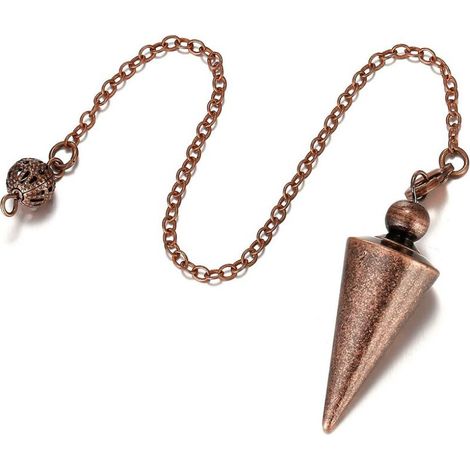2 pcs Pendule de point spirituel en cuivre métallique pour la guérison de la divination radiesthésie équilibrage du cône pointu, Bronze (1/4)