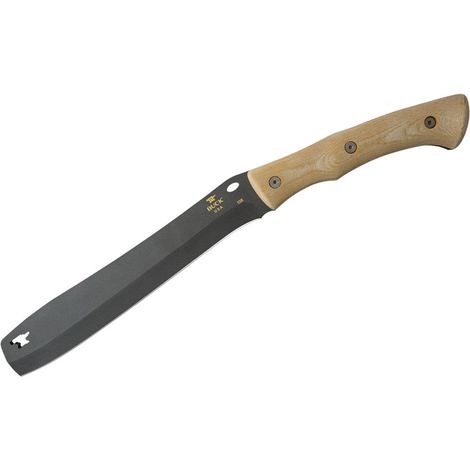 Buck Knives STE-0108BRS1 Compadre Froe Cerakote Messer mit 21,4 cm 5160 Stahl Klinge und Griff Natürlicher Micarta Griff Inklusive Echtlederscheide in schwarzer Farbe mit Edelstahlring (1/2)
