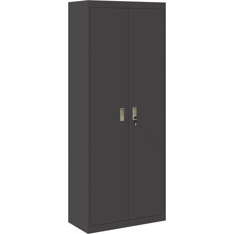 Aufbewahrungsschrank Schwarz 80 x 40 x 200 cm Stahl vidaXL