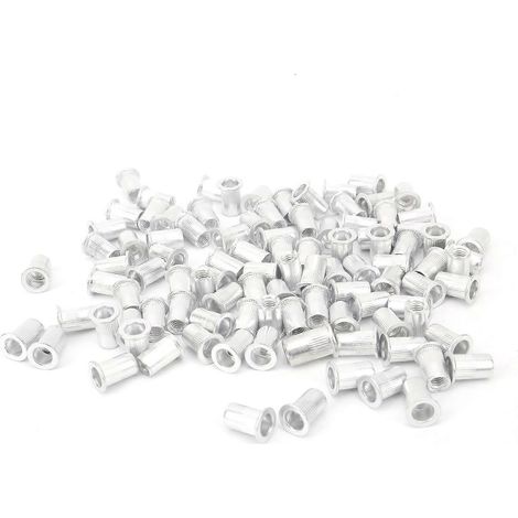 100 Stück Zugnietmuttern aus Aluminium, Flachkopf, vertikal, Hardwarezubehör WJ‑30045M6