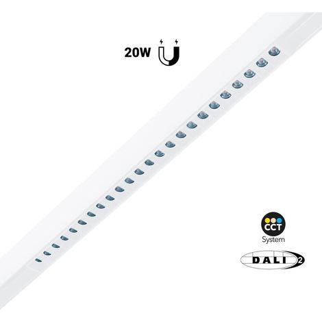 Foco Lineal Para Carril Magnético 48V CCT - 20W - Regulación - Blanco (1/5)