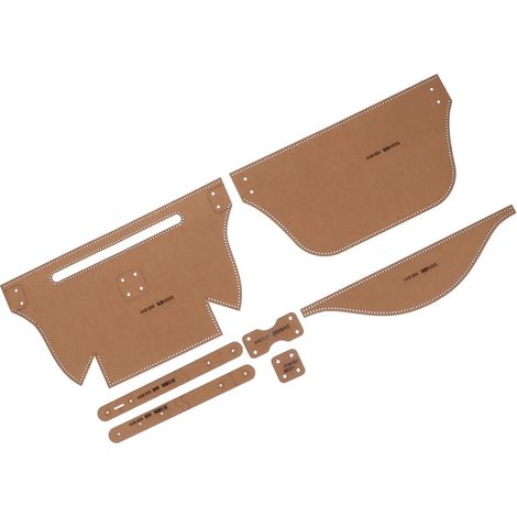 Pochoir Modèle Artisanal pour Paquet Fait Main en Cuir en Papier Kraft Marron Trous Bords, Surface Lisse sans Bavures pour DIY Paquet Dumpling ou Crochet (1/5)