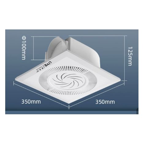 Ventilateur d'extraction plafond 12 pouces BPT-01T grille circulaire, encastrement 300×300mm 38W pour grande salle de bain et local commercial (1/4)