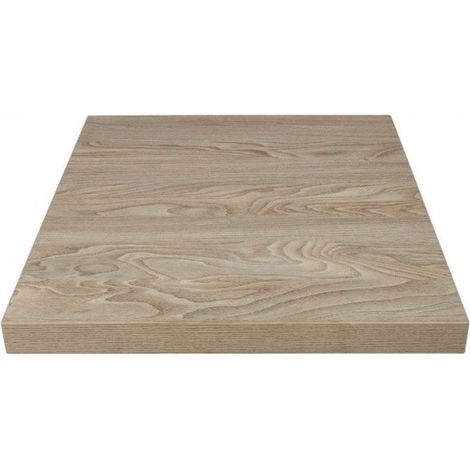 Plateau de table carré (L)600 x (P)600 mm, finition effet bois clair