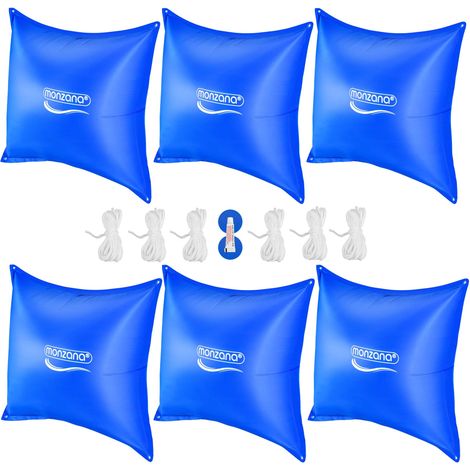 Pool cushion set 6 pcs blue 120x120cm winter ready