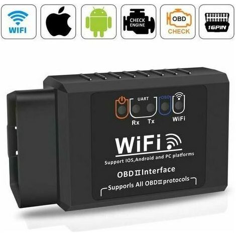 MINE OBD2 Valise Diagnostic Auto, Diagnostic Voiture Prise WiFi OBD Adaptateur Scanner Code de Défaut Multimarque elm327 Outils Diagnostics Système Moteur (1/5)