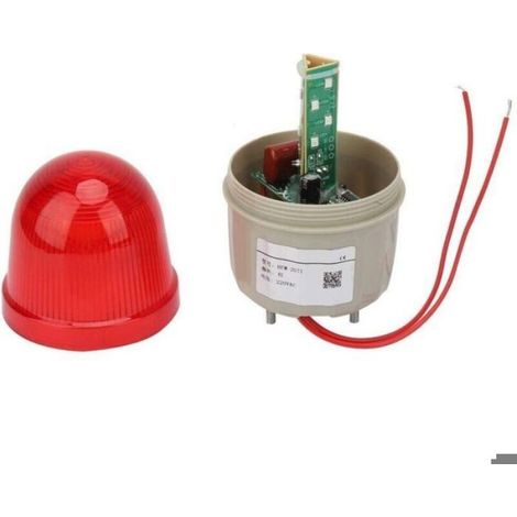 LED Lumière de Signal Stroboscopique 220V AC/3W, LED Clignotant Phare Lampe d'Avertissement de Alarme Lumière, Boulon de Fixé, Dia (1/4)