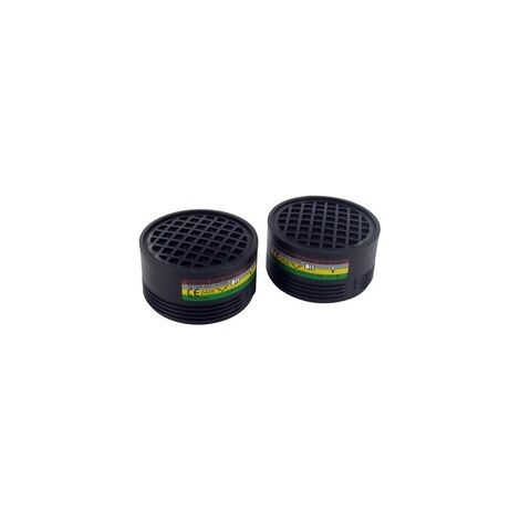 Lot de 2 cartouches filtrantes UNIVERSEL avec fixation 脿 vis pour notre masque DMPRUSF-01 - Norme EN141 - EN143 - EN14387