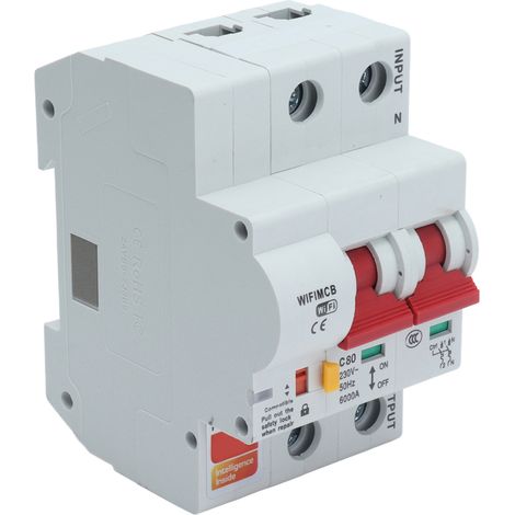 Interrupteur intelligent 2P WiFi Bluetooth 80A, disjoncteur AC 220V avec télécommande via application, certifié CE/FCC/RoHS, remplace l'ancien modèle SPU 10132001115, commande à distance pour tableau (1/5)