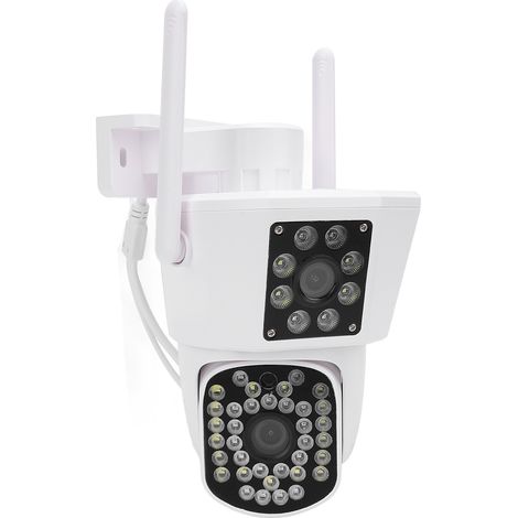 Caméra de sécurité 6 MP à 3 objectifs pour extérieur et intérieur, détection humaine, suivi automatique, alerte IA intelligente, étanche IP55, sans fil, prise UE (1/5)