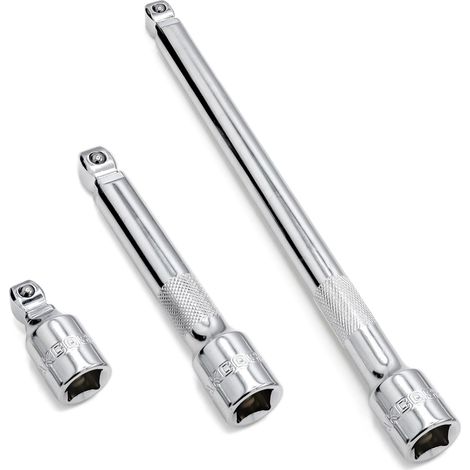 Rallonge 1/2", jeu de 3 rallonges cliquet 1/2" à bascule Rallonges de clés à douille, rallonge cliquet basculante 50mm, 125mm, 250mm (1/4)