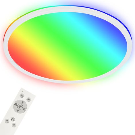 Plafonnier LED plat, lumière colorée RGB+W, lampe, plafonnier, lampe de salon, panneau LED, lampe de chambre, 42x3,5 cm, blanc (1/5)