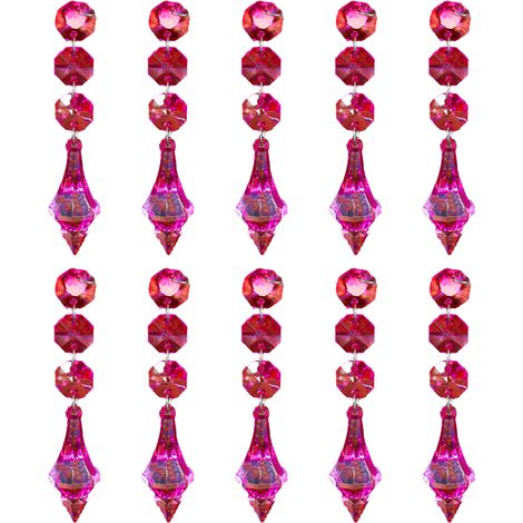 Prisme Lustre - Acrylique Transparent - Pour Suspension Déco Intérieure Extérieure - Lot de 10 (1/5)