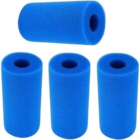 Lot de 4 cartouches filtrantes réutilisables et lavables pour piscine et spa - Éponge bleue (10040200mm) (1/5)