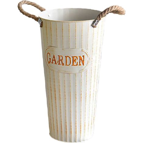 Seau à fleurs séchées vintage en fer, vase de sol décoratif, 40 cm