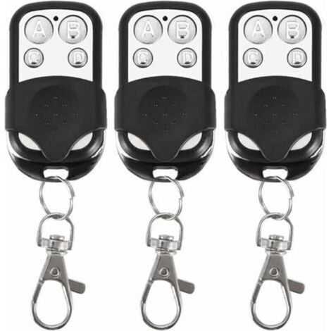Lot de 3 télécommandes universelles pour Portail Automatique fréquence 433,92 MHz Code Fixe, 4 Boutons pour contrôler jusqu'à 4 Portes