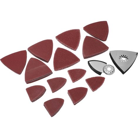 Kit de patins de ponçage pour outil oscillant, accessoires triangulaires pour les doigts, grains 60, 80, 120, 180 et 240 (1/5)