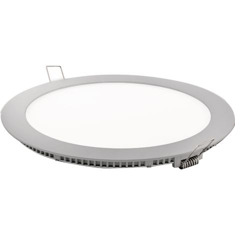 Flaches, rundes LED-Downlight, mattsilberfarben, 18 W, kalt (1/2)
