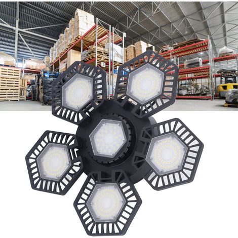 Lampe industrielle et minière LED pliable à 5 pales de 120 W pour usines et entrepôts, 85-277 V CA (1/5)